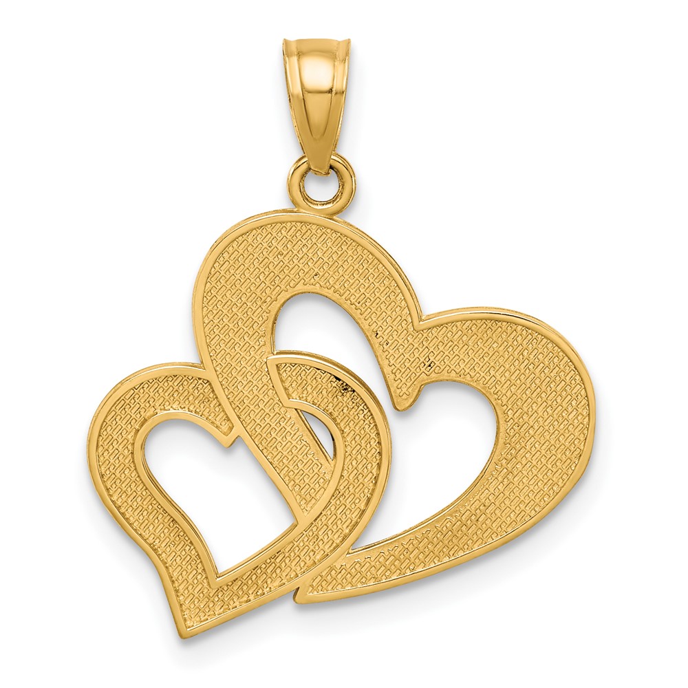 10K w/Rhodium Double Heart Pendant (10C934)
