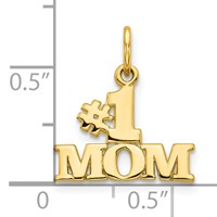 10K Yellow Gold #1 Mom Charm view 3