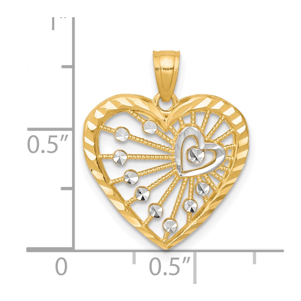 10K w/Rhodium Heart Charm (10C941)