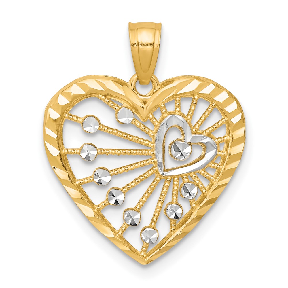 10K w/Rhodium Heart Charm (10C941)