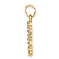 10K and White Rhodium CZ I Heart You Charm view 2