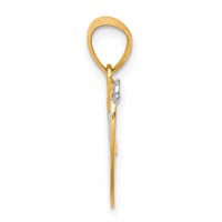 10K and White Rhodium I Love You Heart Charm with Arrow view 2
