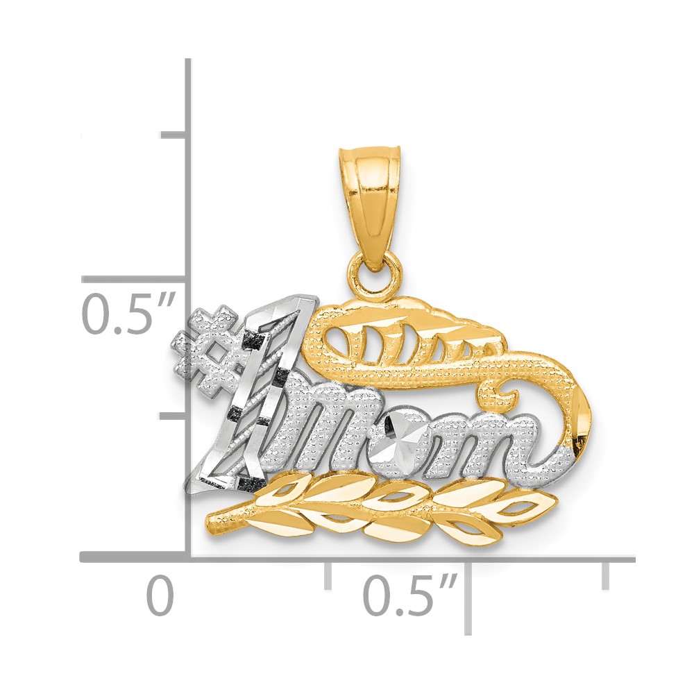 10K w/Rhodium #1 MOM Charm (10C962)