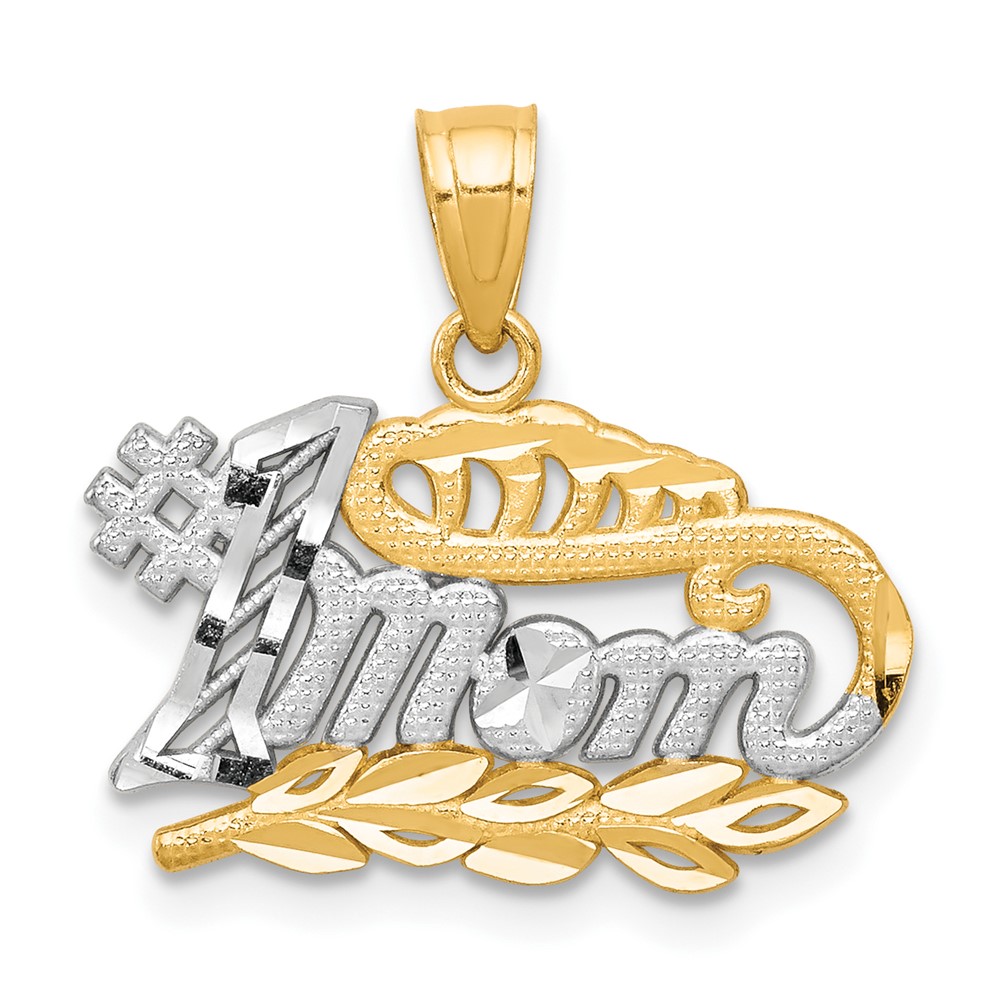 10K w/Rhodium #1 MOM Charm (10C962)