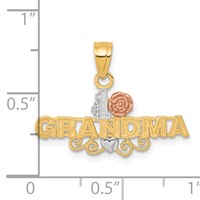 10K Two-Tone and White Rhodium #1 Grandma Charm view 3