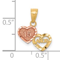 10K Two-Tone Small 15 Anos Charm view 3