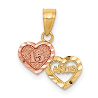 10K Two-Tone Small 15 Anos Charm view 1