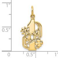 10K Yellow Gold #1 Mom Charm view 3