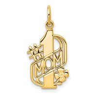10K Yellow Gold #1 Mom Charm view 1