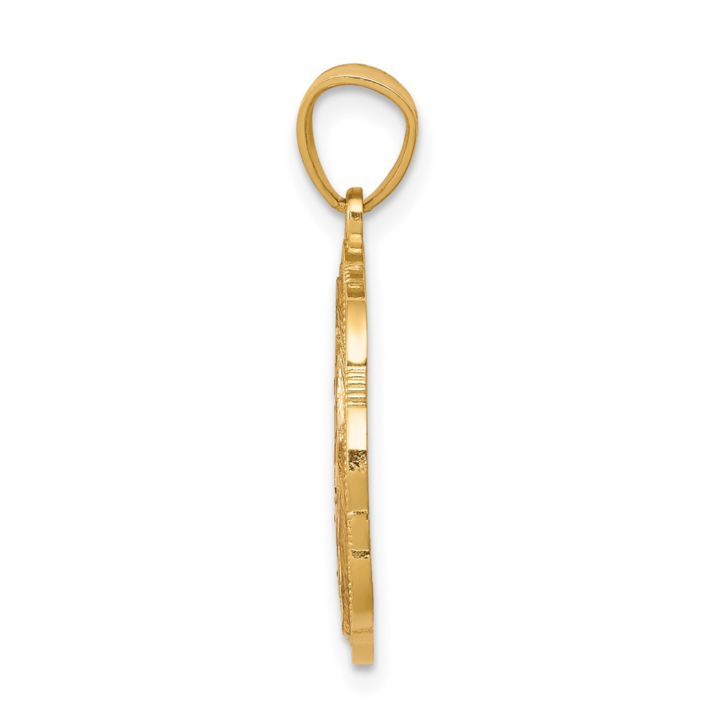 10K Two-tone w/White Rhodium Sweet 15 ANOS Oval Pendant (10C973)