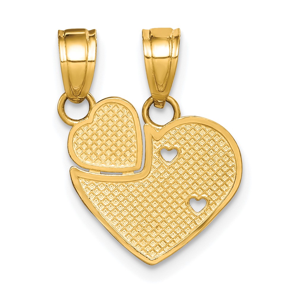 10K BIG SIS, Lil SIS Break-Apart Heart Charm (10C976)