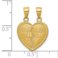 10K Yellow Gold Best Friends 2-Piece Break-Apart Heart Pendant view 3