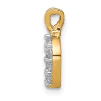 10K Yellow Gold Small CZ Horseshoe Charm view 2