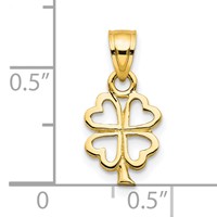 10K Yellow Gold 4-Leaf Clover Charm view 3