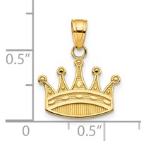 10K Yellow Gold Crown Charm view 3