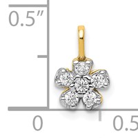 10K Yellow Gold Small CZ Flower Charm view 3