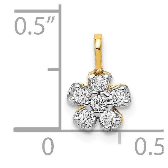 10k Small CZ Flower Charm