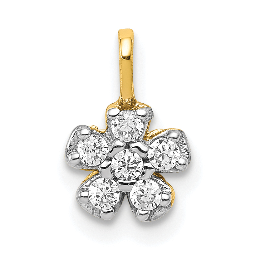 10k Small CZ Flower Charm (10C990)