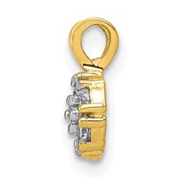 10K Yellow Gold Small CZ Flower Charm view 2