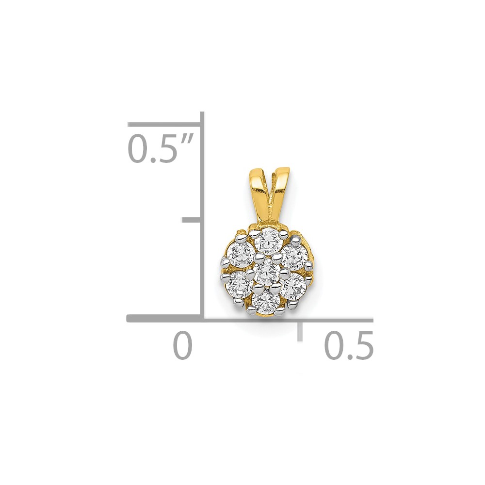 10k Small CZ Flower Charm (10C991)