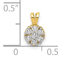 10K Yellow Gold Small CZ Flower Charm view 3