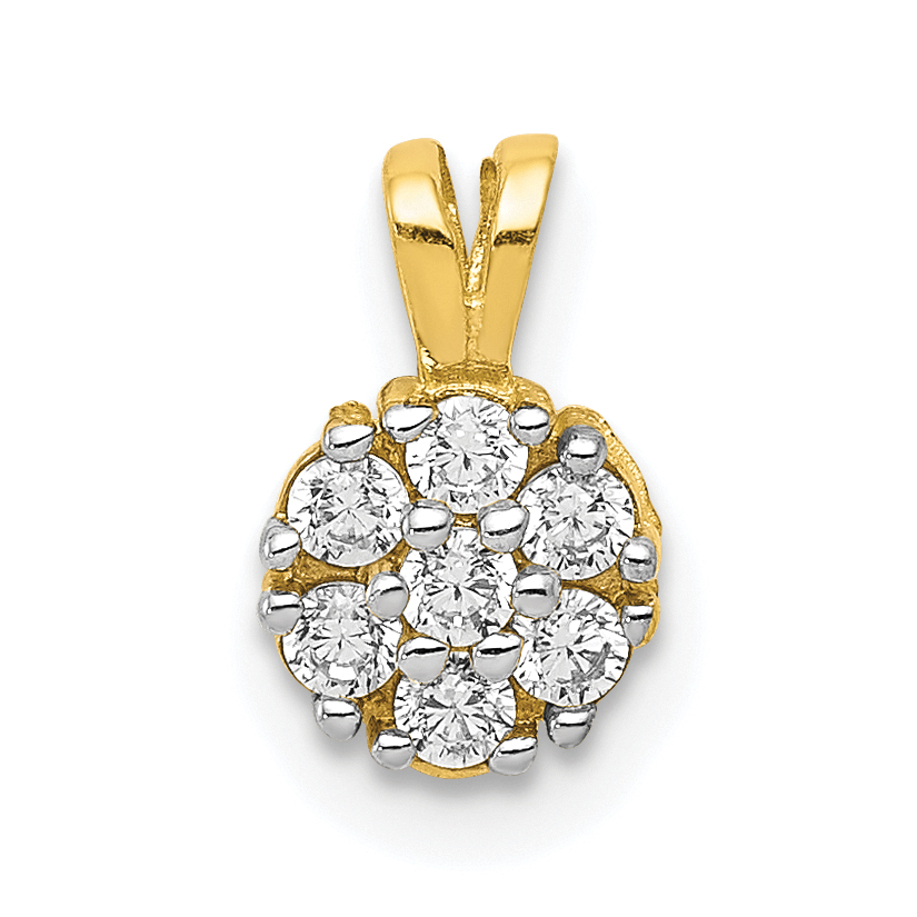 10k Small CZ Flower Charm (10C991)