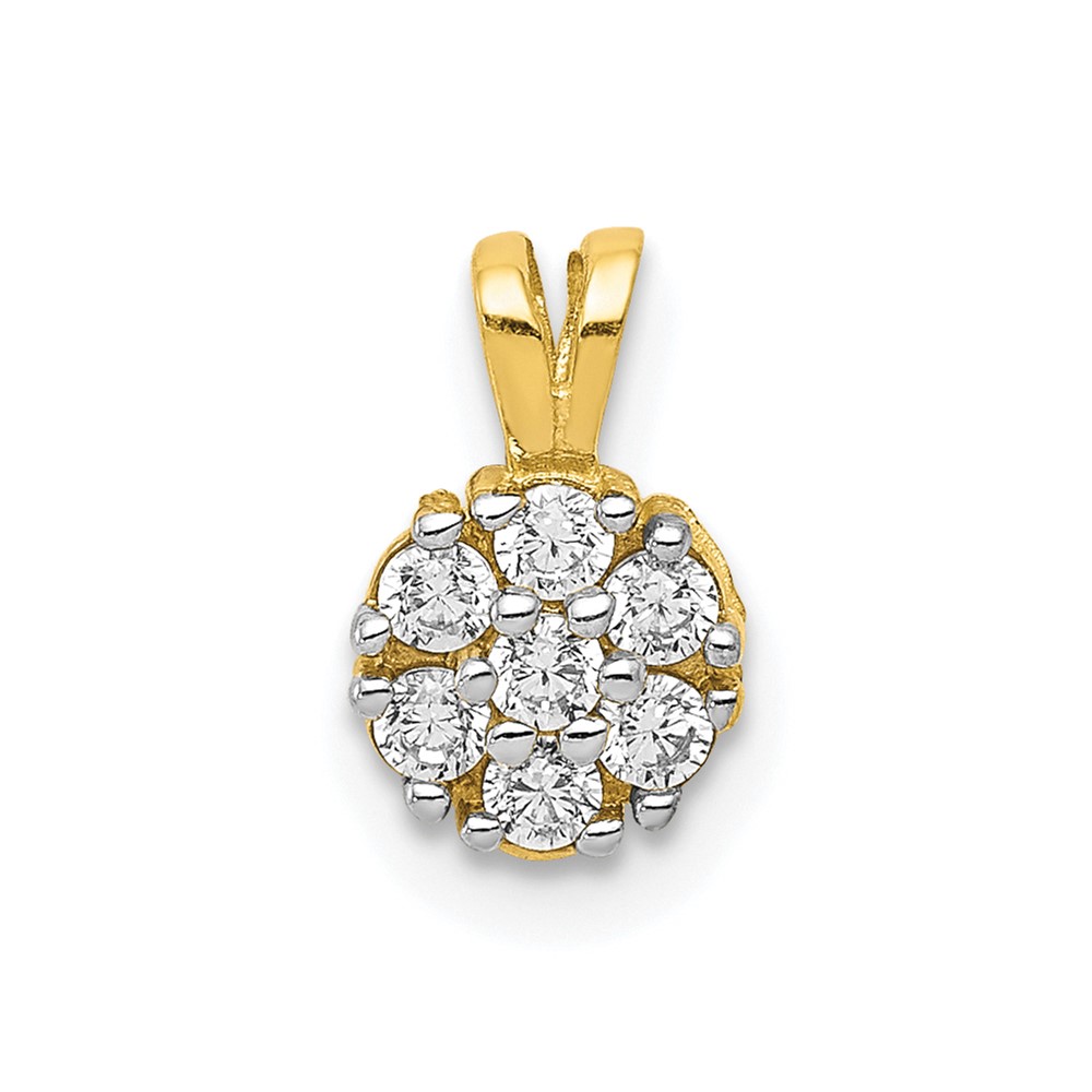 10k Small CZ Flower Charm (10C991)