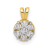 10K Yellow Gold Small CZ Flower Charm view 1