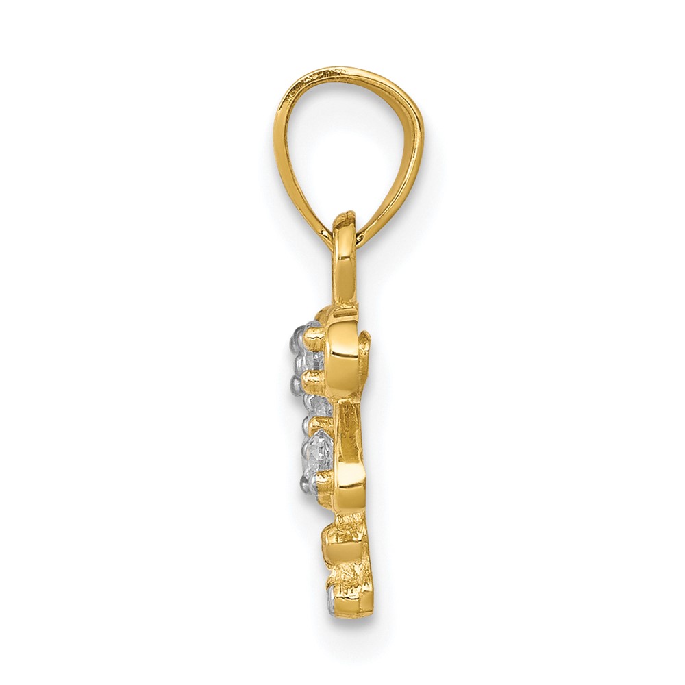 10K w/ Rhodium CZ Dragonfly Charm (10C996)