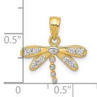 10K and White Rhodium CZ Dragonfly Charm view 3