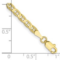10K 3mm Yellow Gold Concave Anchor Chain view 2