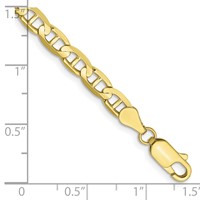 10K 4.5mm Yellow Gold Concave Anchor Chain view 2