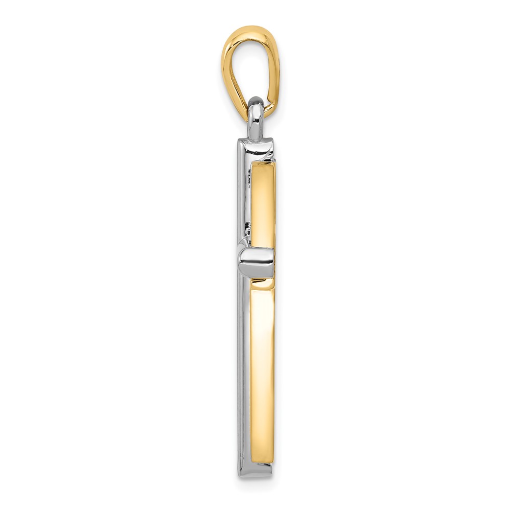 10k Two-tone Cross Pendant (10CG10)