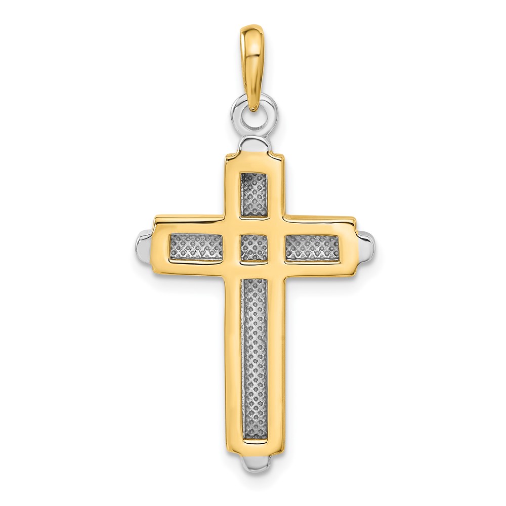 10k Two-tone Cross Pendant (10CG10)