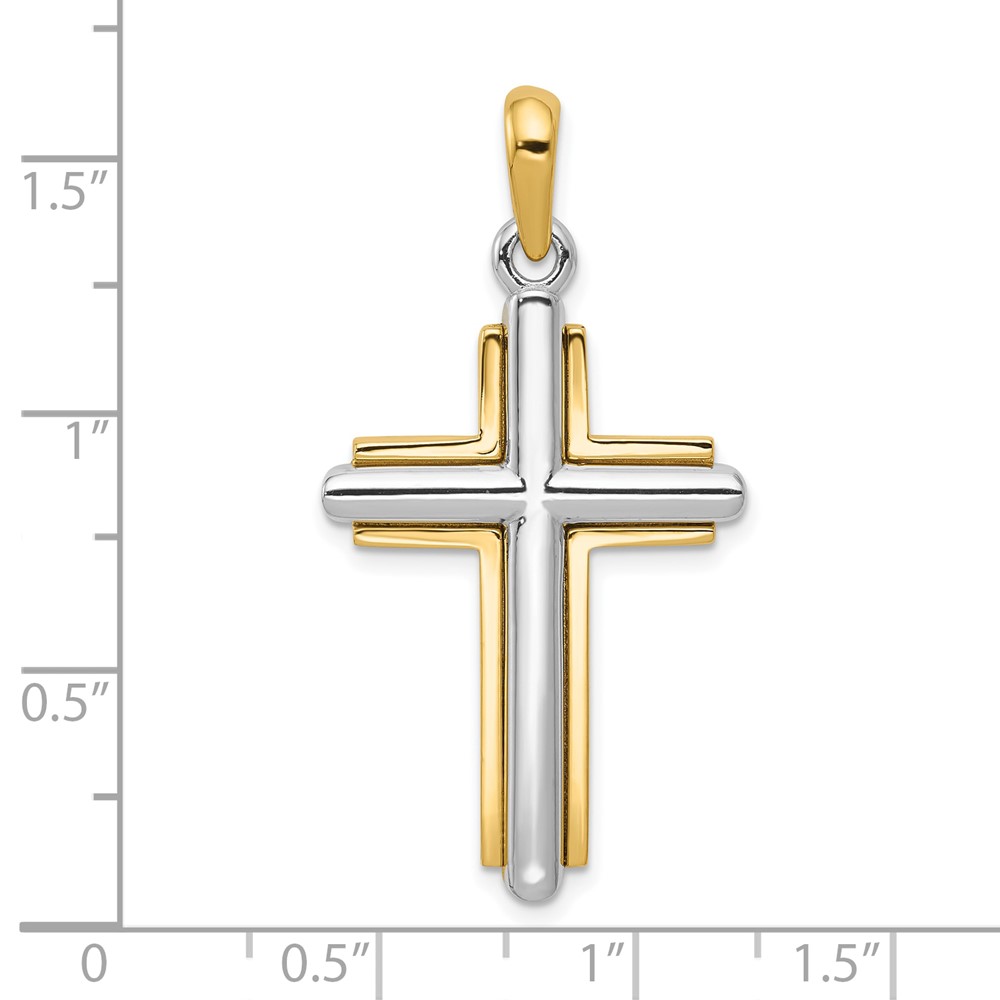 10k Two-tone Cross Pendant (10CG10)