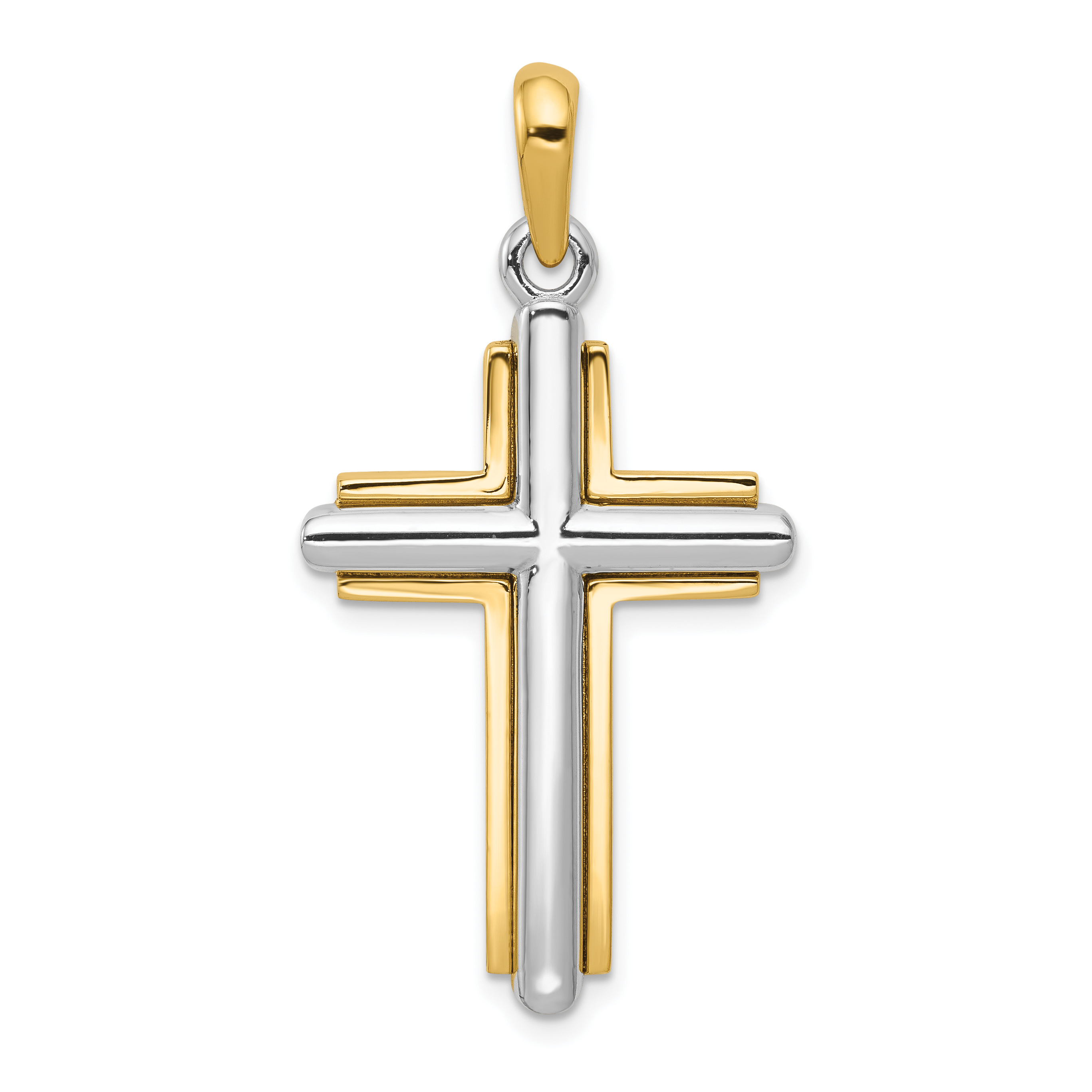 10k Two-tone Cross Pendant (10CG10)