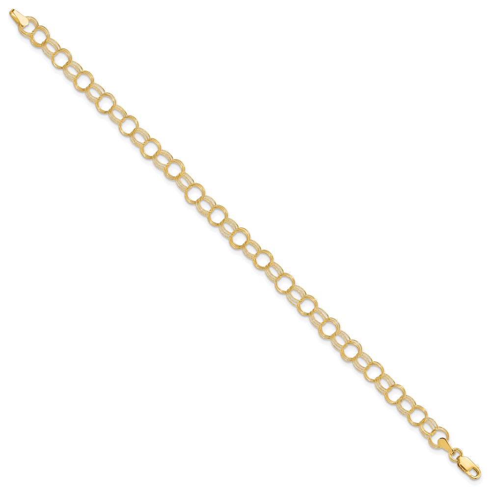 10k Triple Link Charm Bracelet (10CH10-6)