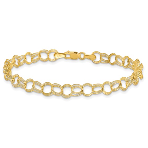 Gold Heavy Double Link Charm Bracelets