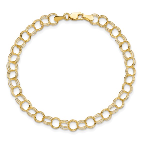 Gold Heavy Double Link Charm Bracelets