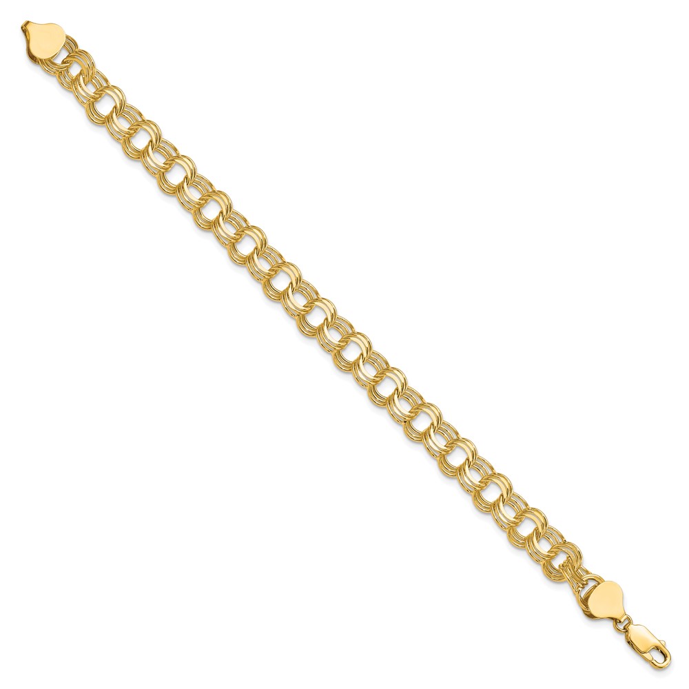 10k Triple Link Charm Bracelet (10CH12-8)