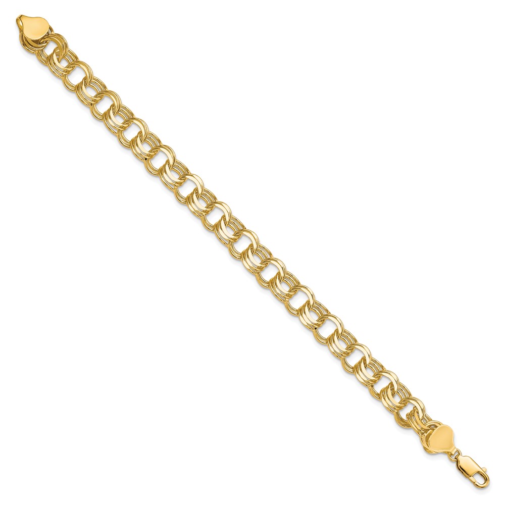10k Triple Link Charm Bracelet (10CH13-7)