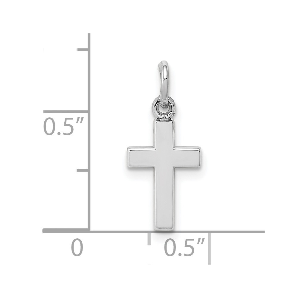 10k White Gold Cross Charm (10CH134)