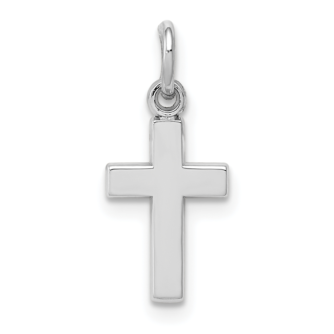 10k White Gold Cross Charm (10CH134)