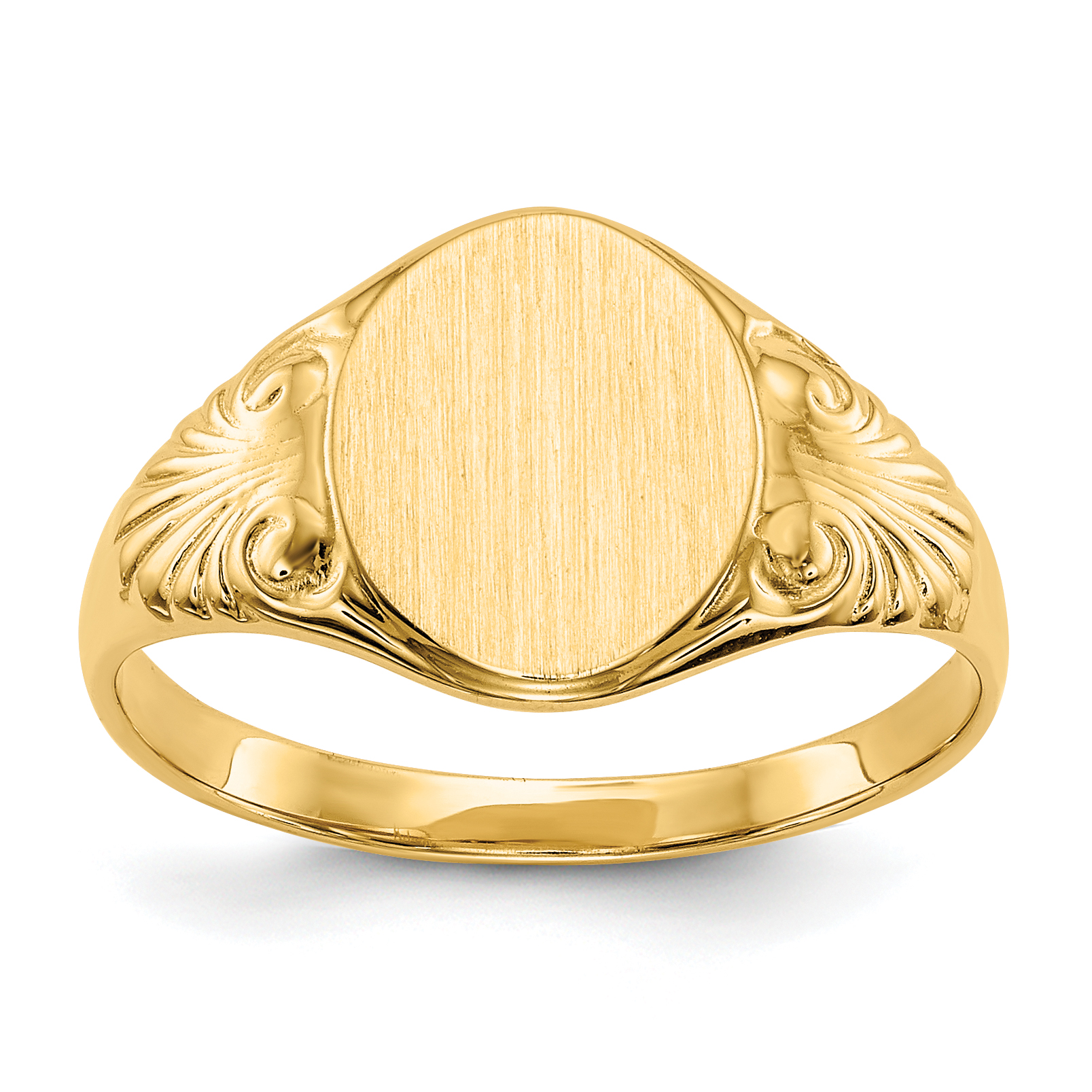 10k 10.0x7.5mm Closed Back Signet Ring (10CH194)