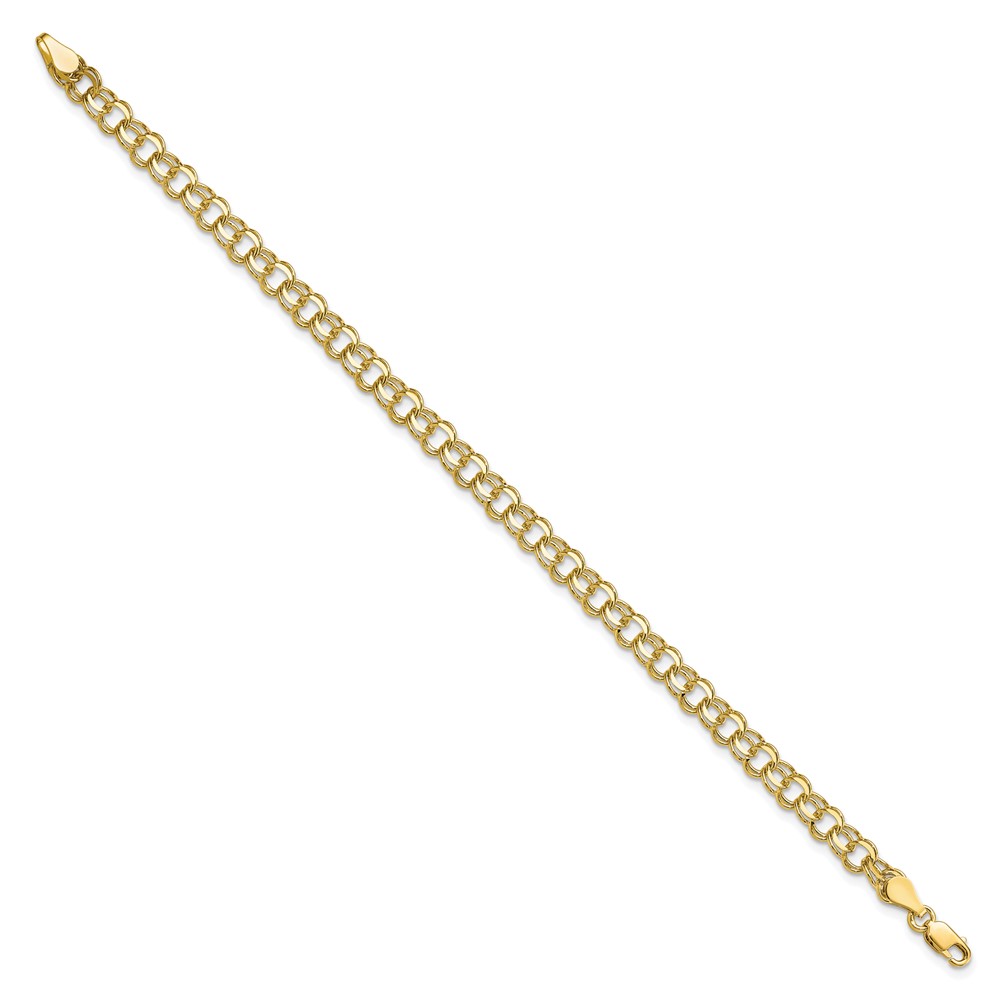 10k Solid Double Link Charm Bracelet (10CH2-7)