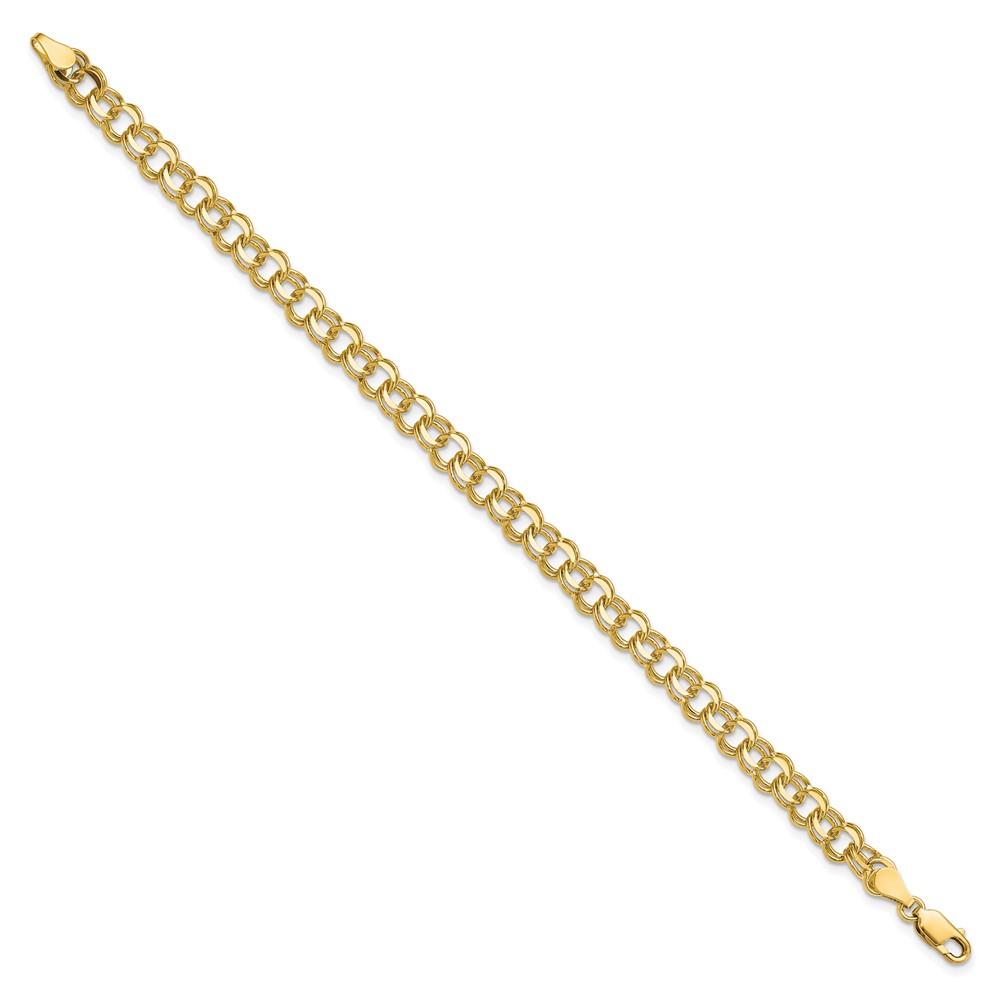 10KY Solid Double Link Charm Bracelet (10CH3-7)