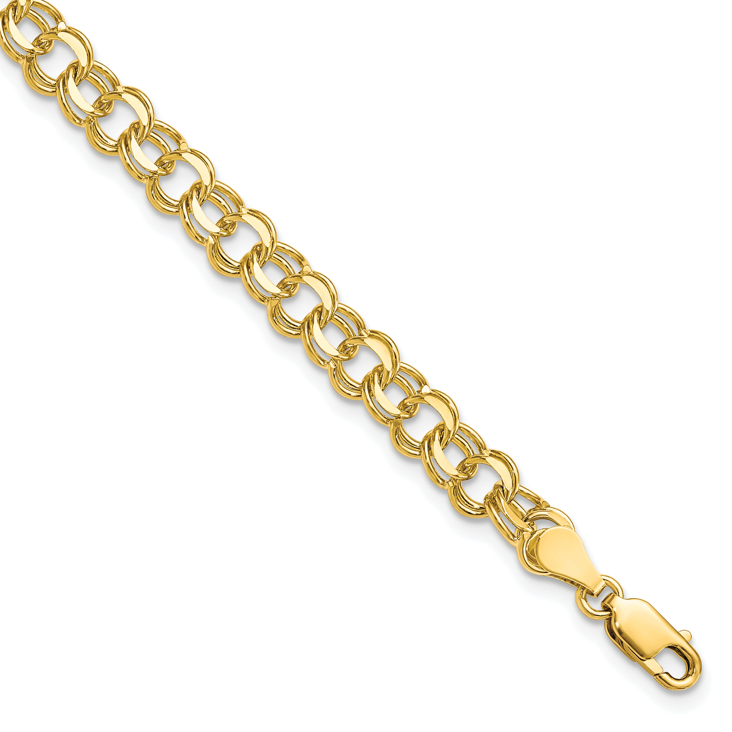 10KY Solid Double Link Charm Bracelet (10CH3-7)