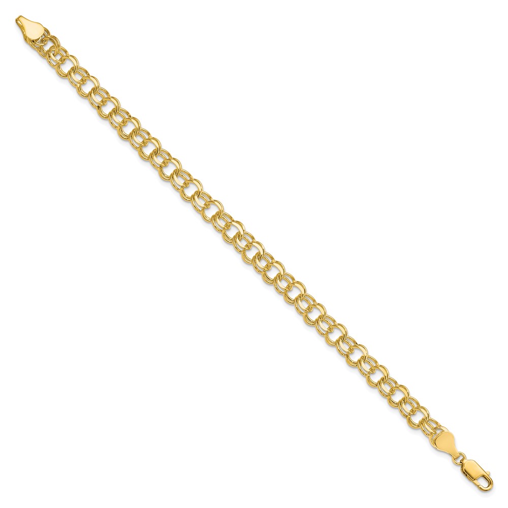 10k Solid Double Link Charm Bracelet (10CH5-7)