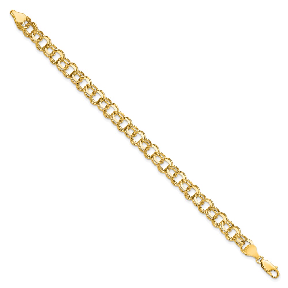 10k Solid Double Link Charm Bracelet (10CH6-7)