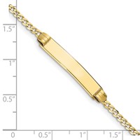 10K Yellow Gold Polished Solid Chain Solid Plate Curb Link 25x5mm Plate ID Bracelet - 7in view 3